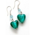 Emerald Heart Earrings E108