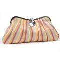 Large Silk Clutch Mustard Stripe RB302