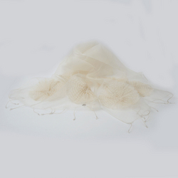 Cream Silk Corsage Shawl