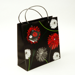 Gift Bags Black & Red Flower GB006