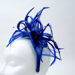 Sinamay Hair Fascinator Royal Blue