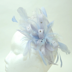 Sinamay Hair Fascinator Whispering Blue