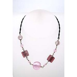 Pink Glass Necklace N134