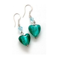 Emerald Heart Earrings E108