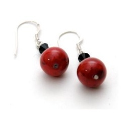 Red Natural Stone Earrings E112