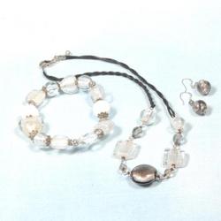 Grey Bead Necklace Set JS3