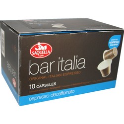 Saquella 'Decaffeinated' Coffee Capsules (10 capsules) Nespresso Compatible