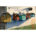 taxi stand, castries, acrylic on canvas, 2011, 24x36 inch, janet lang&copy;