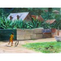 pushing tyre, oil on canvas, 2011, 18x24 inch, jonathan gladding&copy;