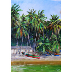 laborie waterfront, oil on linen, 2011, 25 3/8x18 inch, jonathan gladding&copy;