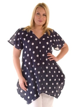 Polka Dot Blouse, Navy