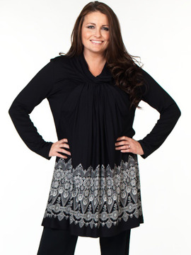 Gathered Black Dress