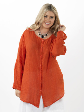 Flax Long Orange Blouse