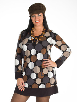 Brown Dress with Circles