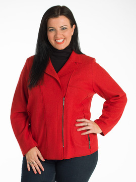 Red Boiled Wool Jacket