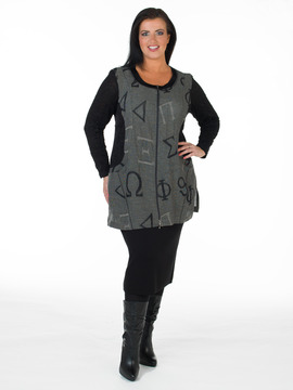 Zippered Grey & Black Tunic