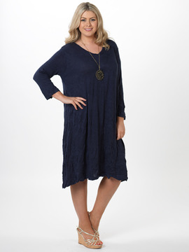 Crushed Navy Dress