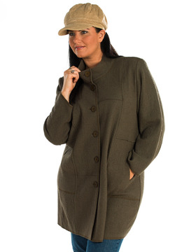 3/4 Length Boiled Wool Coat
