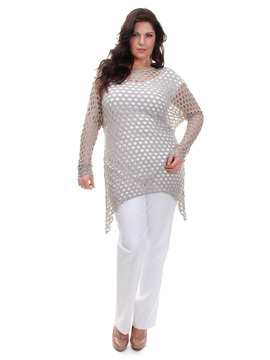 Fawn Batwing Fishnet Hole Top