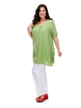 Green Linen Tunic
