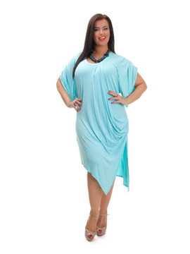Turquoise Draped Dress