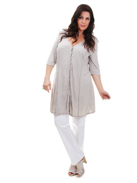 Long Beige Crushed Jacket