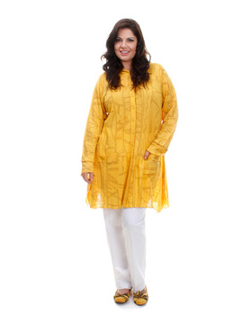 Long Yellow Linen Jacket