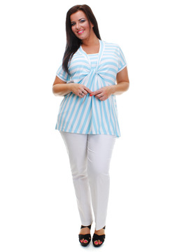 Gelco - Turquoise Striped Top