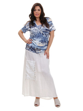 Maxi White Linen Skirt