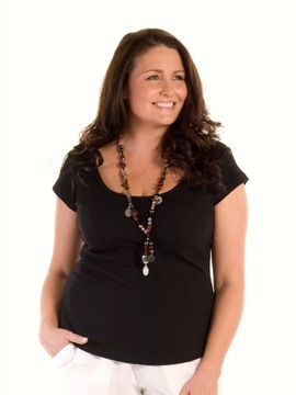 Black Scoop Neck Top